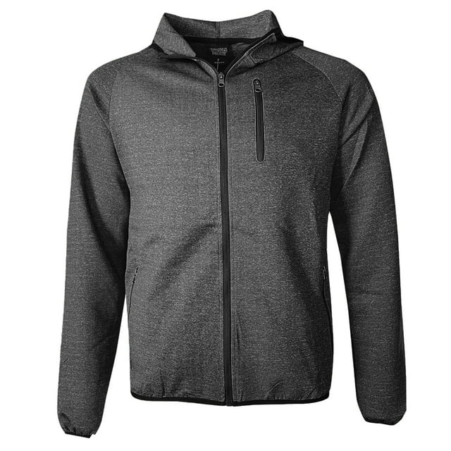 Men's Hoodie Full Zip Athletic Track Jacket Long Sleeve Hooded