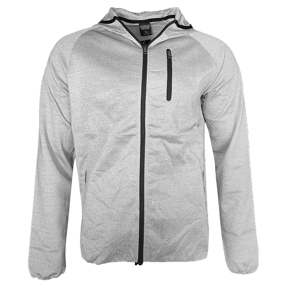 Men's Hoodie Full Zip Athletic Track Jacket Long Sleeve Hooded Sweatshirt, Grey, 2XL