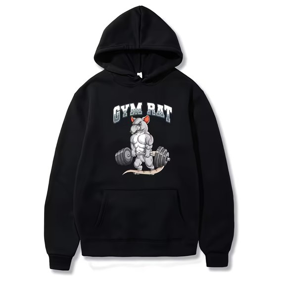 Men's Hoodie Gym Sports Hoodie Mouse Fitness Bodybuilding Crew Neck Men's Hoodie Men's Casual Women's Short Sleeve Men's Streetwear