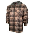 thumbnail image 1 of Men's Hoodie Heavy Plaid Fleece Full Zip Up Long Sleeve Warm Hooded Jacket, Charcoal/Khaki/Black, XL, 1 of 4