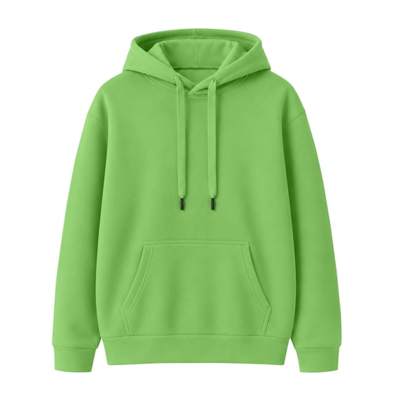 Men's Hoodie Hooded Long Sleeve Solid with Warm Cozy Soft Touch Comfortable Everyday Pullover Basic Top for Fall Winter Everyday Wear and Weekend Outings Green M