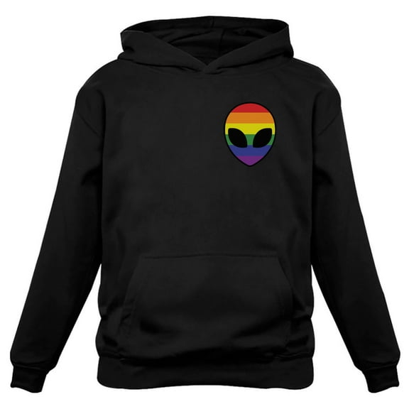 Men's Hoodie - LGBTQ Pride Edition - 'Love is Love' Rainbow Design - Soft & Comfortable Sweatshirt - Perfect for Pride Parades Small Black