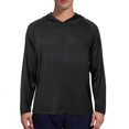 thumbnail image 1 of Men's Hoodie Long Sleeve Quick Dry Lightweight Fishing Workout Running Hooded Sweatshirts, Black, S, 1 of 8