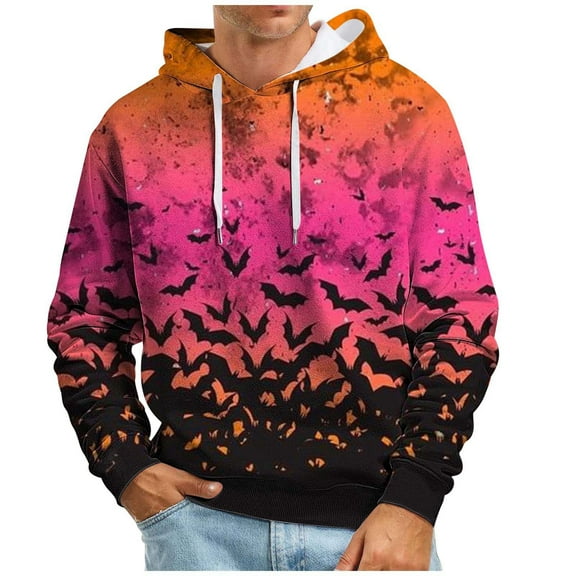 Men's Hoodie Men's Casual Long Sleeve Hoodie No Pocket Horrible Style