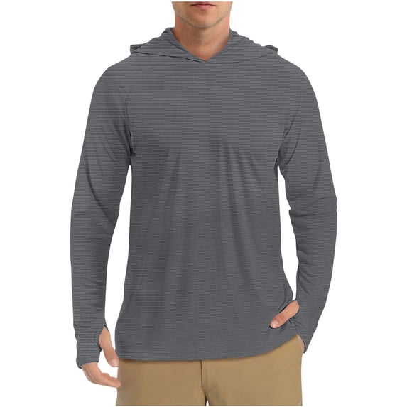 Men's Hoodie Pullover Sun UPF 50+ UV Protection Long Sleeve Fishing Hiking Jacket Tops Father's Gift