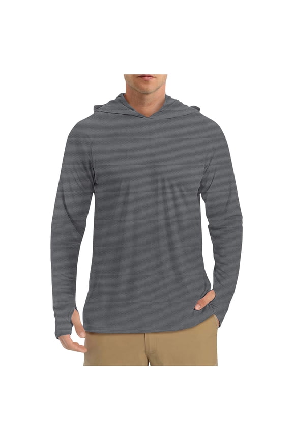 Men's Hoodie Pullover Sun UPF 50+ UV Protection Long Sleeve Fishing Hiking Jacket Tops Father's Gift