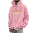 thumbnail image 1 of Men's Hoodie Pumpkin Skull Hoodie Hooded Sweatshirt Halloween Partial Casual Pullover Top Crew Neck Sweatshirt Mens Pink XL, 1 of 4