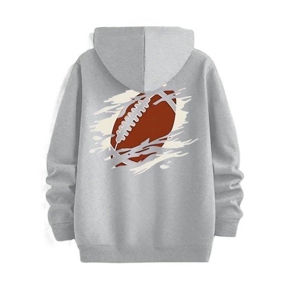 Men's Hoodie, Rugby Print Pattern, Autumn and Winter Sweatshirt
