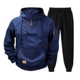 thumbnail image 1 of Men’s Hoodie Sweatpants Set, Casual Warm Fleece Hooded Top and Pants, Elastic Waist Drawstring Jogger Pants, Soft Comfortable Lounge Sleepwear, Daily Wear, Fitness, Outdoor, Home, 1 of 8