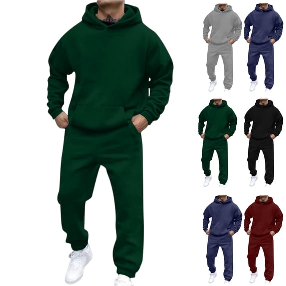 Men's Hoodie Tracksuit 2 Pieces Set Athletic Casual Hooded Sweatshirt and Joggers Set Sweatsuit Outfits
