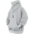thumbnail image 1 of Men's Hoodie Turtleneck Fall Winter Hooded Sweatshirt Casual Loose Long Sleeve Hoodies Pullover Sports Gym Hoody Outwears Plain Pullovers with Pocket, 1 of 3