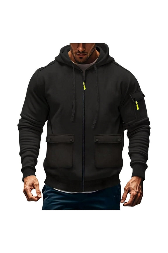 Men's Hoodie Windproof Fleece Hoodys Top Breathable Fleece Pullover Hooded Sweatshirt Casual Fall Lounge Wear Lightweight Combat Jacket Tactical Hoody Coat