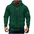 thumbnail image 1 of Men's Hoodie Windproof Fleece Hoodys Top Breathable Fleece Pullover Hooded Sweatshirt Casual Fall Lounge Wear Lightweight Combat Jacket Tactical Hoody Coat, 1 of 3