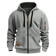 thumbnail image 1 of Men's Hoodie With Zipper Casual Fashion Long Sleeve Drawstring Cardigan Hoodie Jacket Coat with Pockets, 1 of 5