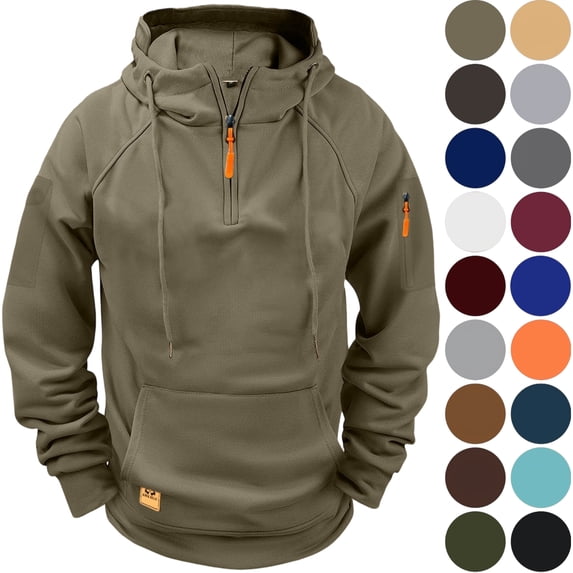 Men's Hoodie With Zipper Casual Pocket Top Men's Drawstring Pullover Long Sleeved Hoodie