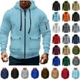 thumbnail image 1 of Men's Hoodie With Zipper Fashionable Long Sleeve Hooded Sweatshirts Top Casual Sports Pullover Pocket Top Men's Hoodie, 1 of 3