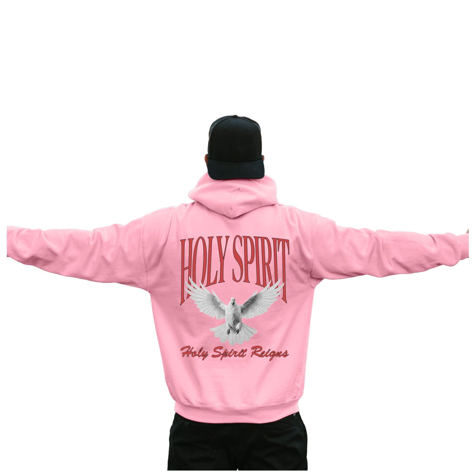 Men s Hoodies 3X Hoodie Design Long Sleeve Sweatshirt With Partial Print Hooded Plus Size Pocket Sweatshirt Top Pink L Walmart