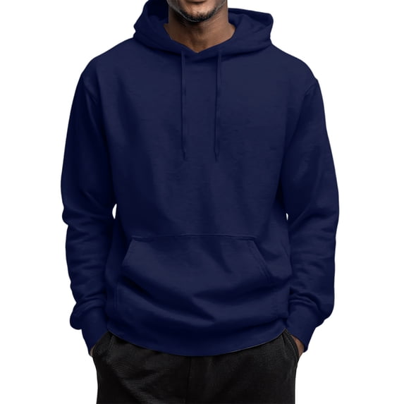 Men's Hoodies Big And Tall Pullover Hooded Sweatshirt Lightweight Long Sleeve Oversized Hoodie With Pockets Navy L