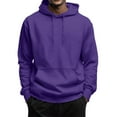 thumbnail image 1 of Men's Hoodies Big And Tall Pullover Hooded Sweatshirt Lightweight Long Sleeve Oversized Hoodie With Pockets Purple XL, 1 of 5