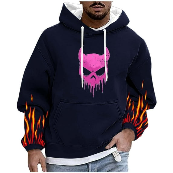 Men's Hoodies Butterflies Printed Sweatshirts with Pockets Lightweight Hooded Pullover Fall Outwears Work Wear Sweaters Hoody Flame Long Sleeve Tops Sportswear Hoodie for Men