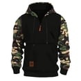 thumbnail image 1 of Men's Hoodies Camo Color Block Slim Fit Zipper Drawstring Pocket Sweatshirts Pullover Tops, 1 of 2