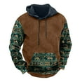 thumbnail image 1 of Men's Hoodies Colour Block Vintage Ethnic Style Printed Pullover Hooded Sweatshirts with Pockets Fall Sweatshirts Work Wear Sweaters Fleece Lined Hoody Long Sleeve Tops Hoodie for Men, 1 of 3