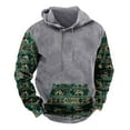 thumbnail image 1 of Men's Hoodies Colour Block Vintage Ethnic Style Printed Pullover Hooded Sweatshirts with Pockets Fall Sweatshirts Work Wear Sweaters Fleece Lined Hoody Long Sleeve Tops Hoodie for Men, 1 of 3