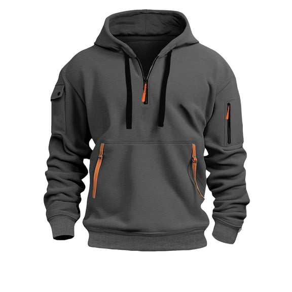 Men's Hoodies Hoodie Men's Spring and Autumn Long Sleeved Hoodie Men's Casual Unique Outdoor Design Solid Color Long Sleeved Hoodie Large Size