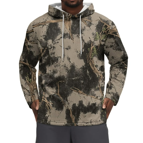 Men's Hoodies Fall Winter Loose-fitting Casual Camouflage Print Hooded Sweatshirt,Size M-3XL