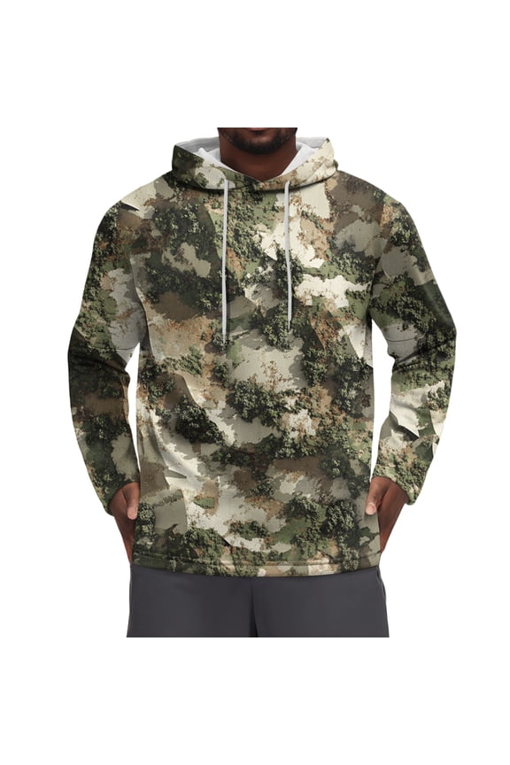 Men's Hoodies Fall Winter Loose-fitting Casual Camouflage Print Hooded Sweatshirt,Size M-3XL