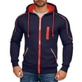 thumbnail image 1 of Men’s Hoodies Full Zip Up Hooded Sweatshirt Casual Lightweight Fleece Jacket With Drawstring Hood and Multiple Pockets Red,Size M-3XL, 1 of 4
