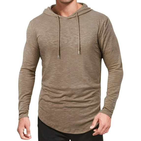 Men's Hoodies Lightweight Pullover Long Sleeve Athletic Sweatshirts for Gym Workout Comfort Solid Color Hoodie