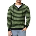 thumbnail image 1 of Men's Hoodies Long Sleeve Shirts Oversized Striped Color Block Hoodies Sweatshirt with Drawstring Loose Sportswear Tops Warm Basic Sweatshirt Casual Side Splits Pullover, 1 of 4