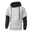 thumbnail image 1 of Men's Hoodies Pullover 3X Athletic Big and Tall Contrasting Hooded Top With Drawstring Pockets Casual Long Sleeved Solid Color Sweatshirt, 1 of 2