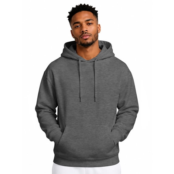 Men's Hoodies Pullover Fall Winter Fleece Lined Hoodie Casual Long Sleeve Drawstring Hooded Sweatshirts with Kanga Pocket Dark Gray L