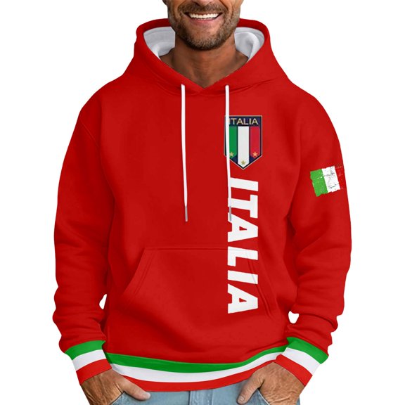 Men's Hoodies Pullover Hoodies Sweatshirts Italian Print Letter Graphic Hoodie Pullover Sweatshirt Casual