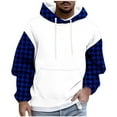thumbnail image 1 of Men's Hoodies Pullover Long Sleeve Hooded Colour Block Knitted Sweatshirt Top Casual Blue XXL, 1 of 4
