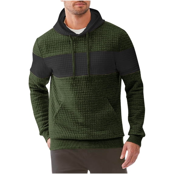 Men's Hoodies Sevevn Men's Casual Sweatshirts Long Sleeve Drawstring Color Block Pullover Graphic Hoodies with Pockets