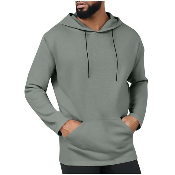 Men's Hoodies Sweater Heavyweight Slim Fit Pullover Sweatshirts Solid Long Sleeve Sportwear Workwear Sweater