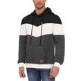 thumbnail image 1 of Men's Hoodies Sweatshirt with Kangaroo Pocket Novelty Color Block Pullover Long Sleeve Drawstring Hooded Tops, 1 of 5