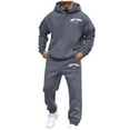 thumbnail image 1 of Men's Hoodies & Sweatshirts Stylish Casual Letter Printed Sports Long Sleeved Hoodie Set for Autumn and Winter Fashion, 1 of 6