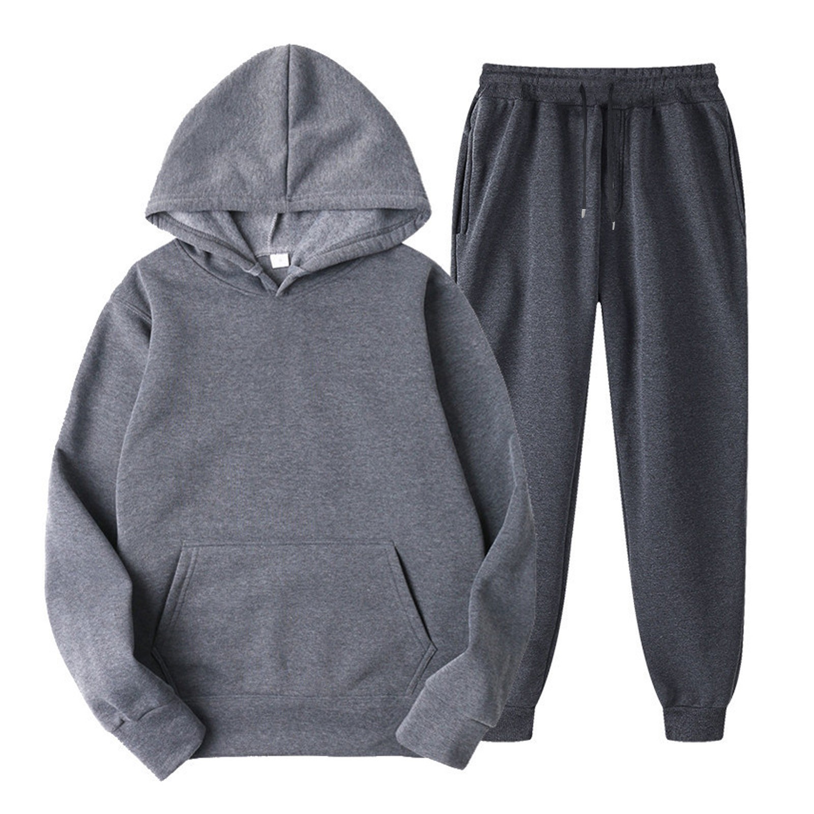 Men's Hoodies Tracksuit 2 Piece Autumn Winter Casual Solid Jogger Sport