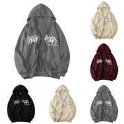 Mens Hoodies Vintage Gothic Zip Up Hooded Jacket Relaxed Fit Long Sleeve Streetwear Top with Pocket Mens Fashion Hoodies Sweatshirts