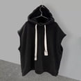 thumbnail image 1 of Men's Hoodies White And Black Under $10 Summer Solid Color Drawstring Sport Casual Bottom Sleeveless Hooded Top, 1 of 5
