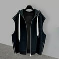 thumbnail image 1 of Men's Hoodies With Zipper Big And Tall Under $10 Casual Solid Color Sleeveless Pullover Hooded Zipper Sleeveless Hooded Blouse, 1 of 4