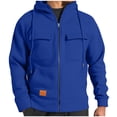 thumbnail image 1 of Men's Hoodies Zip Up Long Sleeve Fleece Sweatshirts Military Tactical Hoodies Cargo Jacket Pullover Sweater Warmer Outdoor Casual Drawstring Hoody Coat Top for Fall Winter Hiking Work, 1 of 6