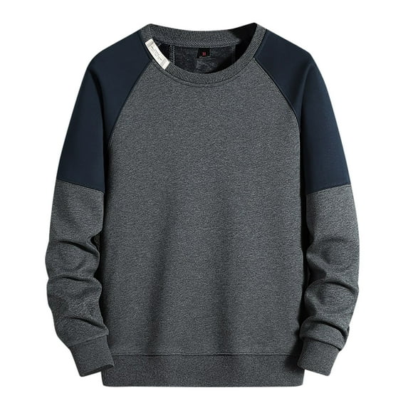 Men's Hoodless Sweatshirt Big And Tall Winter Zipper Casual Long Sleeve V-Neck Sweatshirt