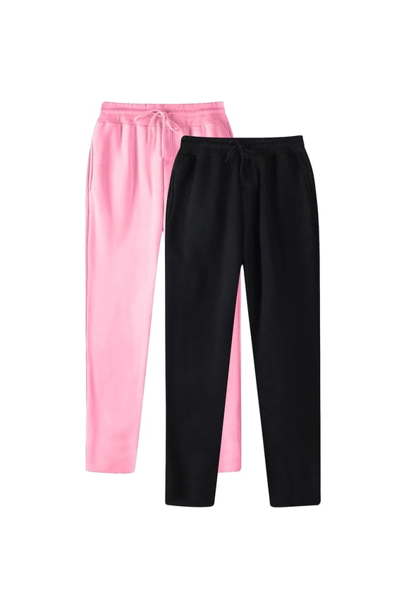 Men's Hop Casual Pants Solid Color Track Workout Joggers with Lace Up Design and Pocket Stylish Comfortable 2 Pack 2PCS