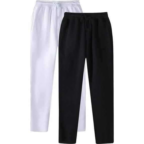 Men's Hop Pants Casual Solid Color Track Lace Up Workout Pants With Pocket 2 Pcs