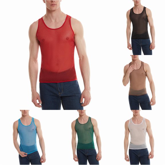 Men's Hop Weighty Shiny Transparent Bodybuilding Vest For Men Mens Sleeveless Tee Shirts